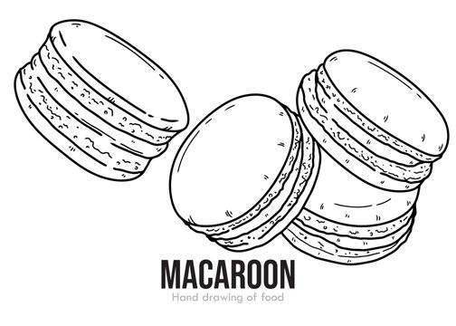 hand drawn vector illustration of a macaroon