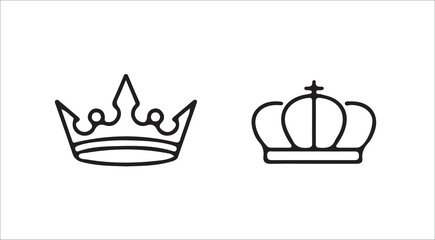 Flat King and Queen Crown Silhouettes.