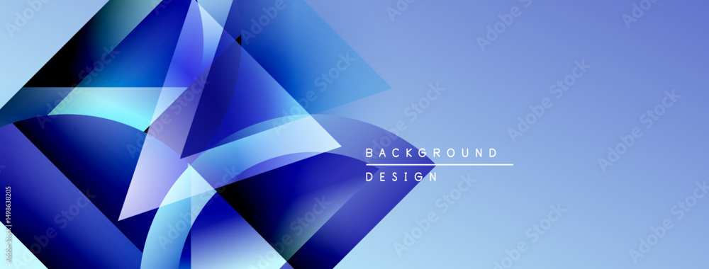 Leinwandbilder abstract blue shapes overlap, creating dynamic visual effect. gradient colors suggest depth, modern 