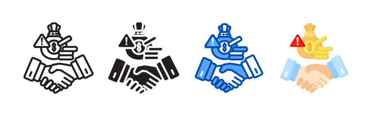 Bribery icon set bundle. Multi style icon collection perfect for websites, apps, and presentations. Simple vector icon collection