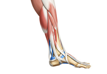 Human leg muscles and bones anatomy