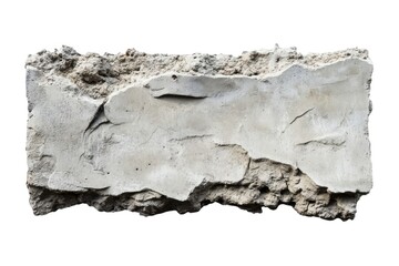 Concrete block broken texture detail on white background