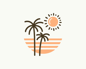 Fototapeta premium vector illustration of a tropical beach