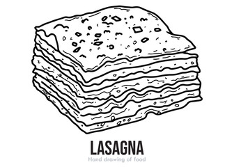 vector illustration of a Lasagna.