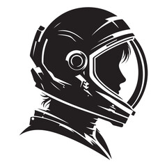 Astronaut Silhouette Vector Artwork Featuring Space Exploration Dream