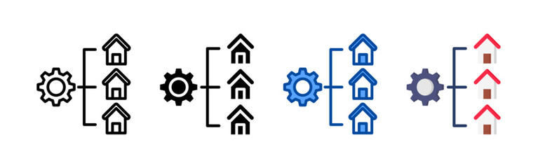 Property management icon set bundle. Multi style icon collection perfect for websites, apps, and presentations. Simple vector icon collection