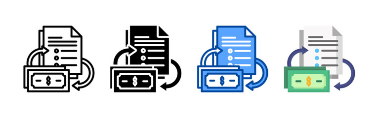 Cash flow icon set bundle. Multi style icon collection perfect for websites, apps, and presentations. Simple vector icon collection