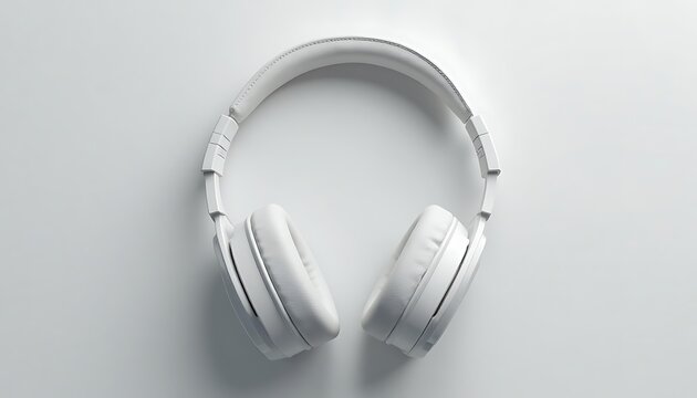Wireless Headphones on White Background for Listening