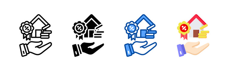 Tax benefits icon set bundle. Multi style icon collection perfect for websites, apps, and presentations. Simple vector icon collection