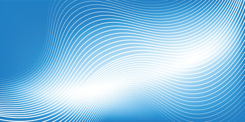 Naklejka premium modern abstract blue gradient background with shining lines waves for banner, cover, and poster