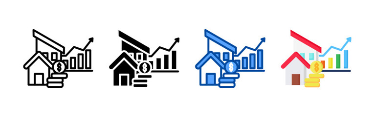 Growth icon set bundle. Multi style icon collection perfect for websites, apps, and presentations. Simple vector icon collection