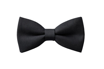 Elegant black bow tie on black background for formal events, cut out