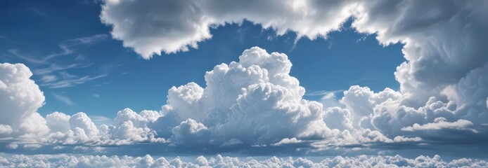 Deep blue sky, imposing white clouds create perspective ,  color,  clouds,  perspective