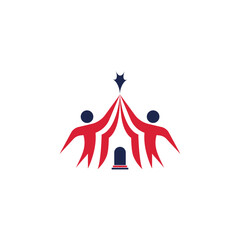 tent circus and people logo