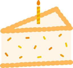 Triangle Birthday cake with candle