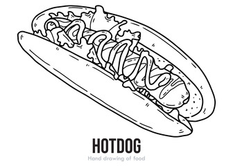 vector illustration of a hotdog fast food