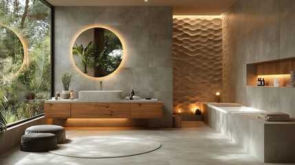 Modern bathroom with natural light