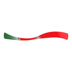Wavy Ribbon of Portugal Flag in Minimalist Style with National Colors and Emblem