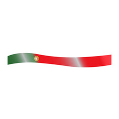 Wavy Ribbon of Portugal Flag Minimalist with National Colors and Emblem
