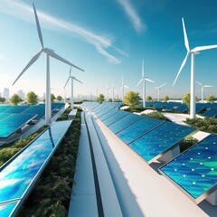 Obraz premium wind turbine in the ocean