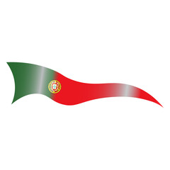 Elegant Waving Portugal Flag 3D with National Colors and Emblem