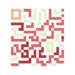 Abstract Red and Beige QR Code Pattern Vector EPS Illustration