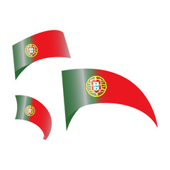 Waving Portugal Flags 3D  Illustration of Portuguese National Symbols in Motion
