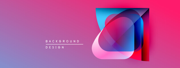 Abstract vibrant design. Overlapping shapes create dynamic visual effect. Gradient colors transition smoothly, modern aesthetic.