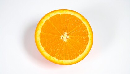 Fototapeta premium Sliced orange citrus fruit on white background with full depth of field for food styling or vitamin concept