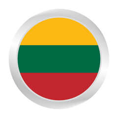 Flag of lithuania. Circle flag icon logo. Round flag. Flag icon. Standard color. Digital illustration. Vector illustration.