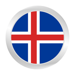 Fototapeta premium Flag of Iceland. Circle flag icon logo. Round flag. Flag icon. Standard color. Digital illustration. Vector illustration.
