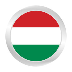 Flag of Hungary. Circle flag icon logo. Round flag. Flag icon. Standard color. Digital illustration. Vector illustration.
