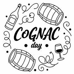 NATIONAL COGNAC DAY vector illustration
