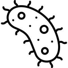 bacteria icon illustration design with outline