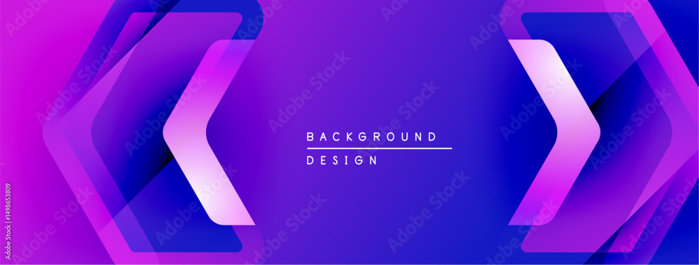 Aufkleber Abstract purple gradient background. Chevron shapes create dynamic visual flow. Text reads background design. Modern, sleek presentation.