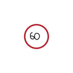traffic sign image speed limit 60 vector illustration traffic sign image speed limit 60 for the most moderate limit for driving