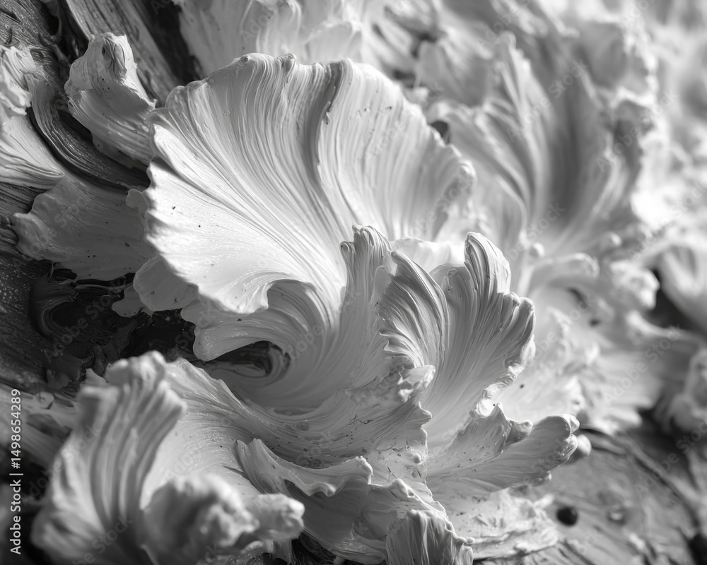 Poster abstract monochrome texture with swirling white patterns
