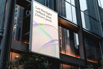 Fototapeta premium Modern building reflective light sign