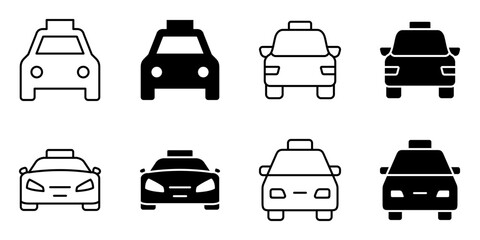 taxi cab, vehicle icon set