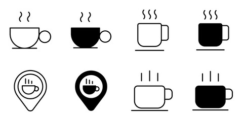 Cafe, coffee shop icon set