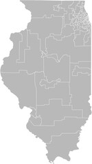 Obraz premium Illinois state senate districts vector map (Web Mercator projection, PPT-compatible & fully editable)
