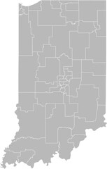 Fototapeta premium Indiana state senate districts vector map (Web Mercator projection, PPT-compatible & fully editable)