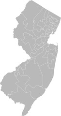 New Jersey state senate districts vector map (Web Mercator projection, PPT-compatible & fully editable)