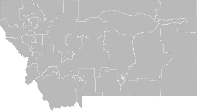 Montana state senate districts vector map (Web Mercator projection, PPT-compatible & fully editable)