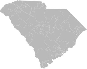 South Carolina state senate districts vector map (Web Mercator projection, PPT-compatible & fully editable)