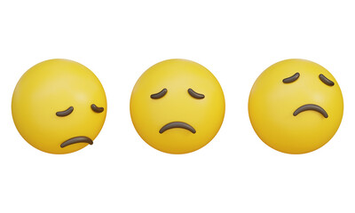 sad face emoji emoticon 3D Icon