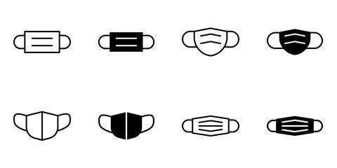 Face Mask, Medical Mask, masker icon set