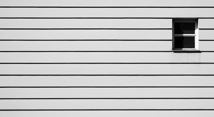 Fototapeta premium Window on Horizontal Siding Wall