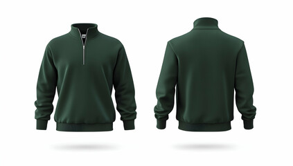 Green Quarter Zip Sweatshirt Mockup