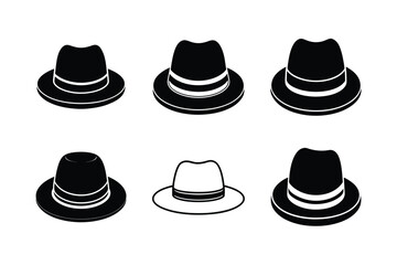 classic homburg hat front view minimalist art